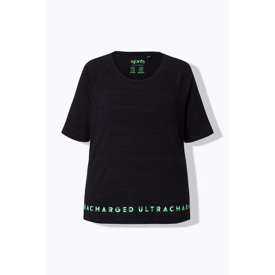 Ulla Popken T-shirt Classic Girocollo Mezza Manica con Scritta sull'Orlo  