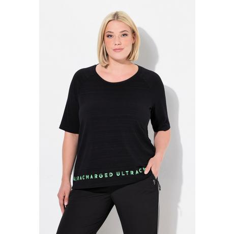 Ulla Popken  T-shirt classica con scritta, scollo a girocollo e mezze maniche 