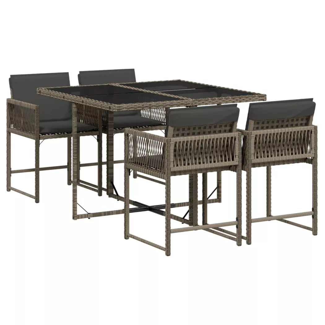 VidaXL - Garten essgruppe poly-rattan, One Size, Grau