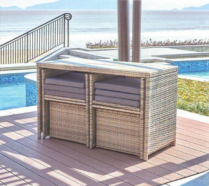 mutoni Dinette da giardino Dreflic grigio naturale (5 pezzi)  