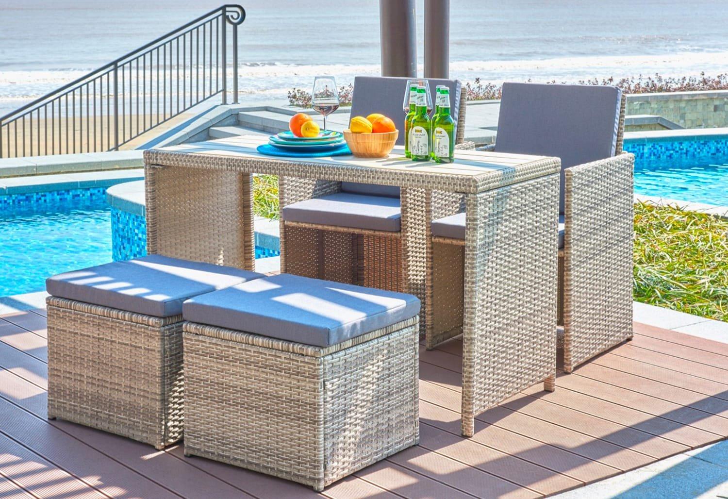 Image of Garten Sitzgruppe Dreflic natur (5-tlg) Garten Sitzgruppe Dreflic natur (5-tlg)