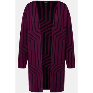 Ulla Popken  Cardigan con design grafico, scollo a V e maniche lunghe 