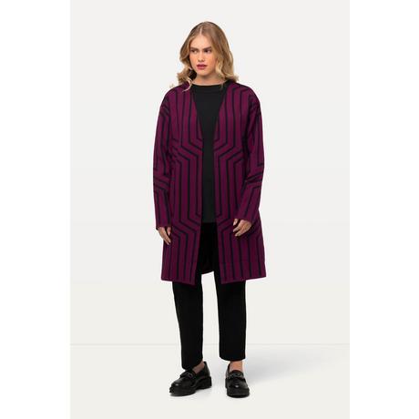 Ulla Popken  Cardigan con design grafico, scollo a V e maniche lunghe 