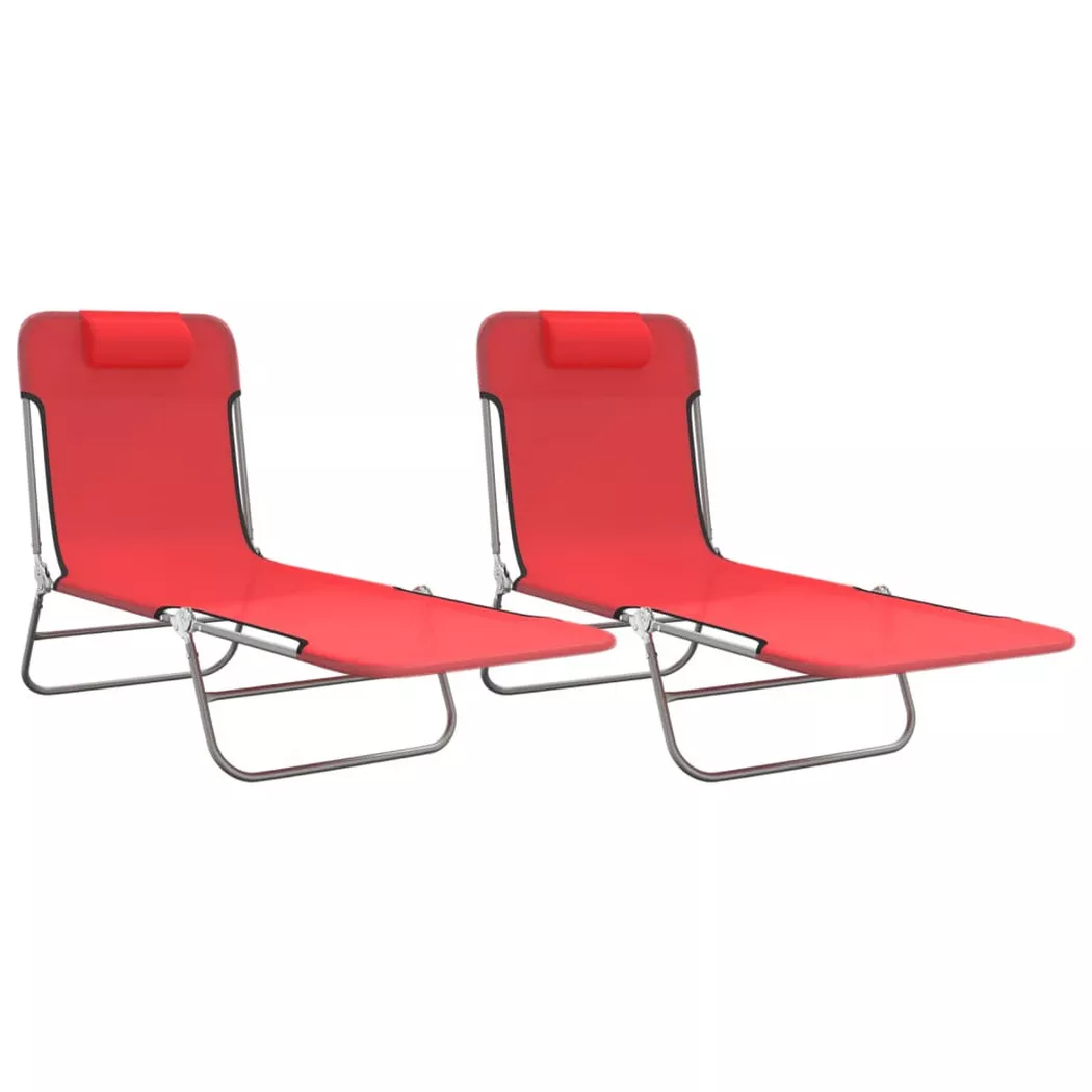 VidaXL - Chaise longue acier, One Size, Rouge Bariolé