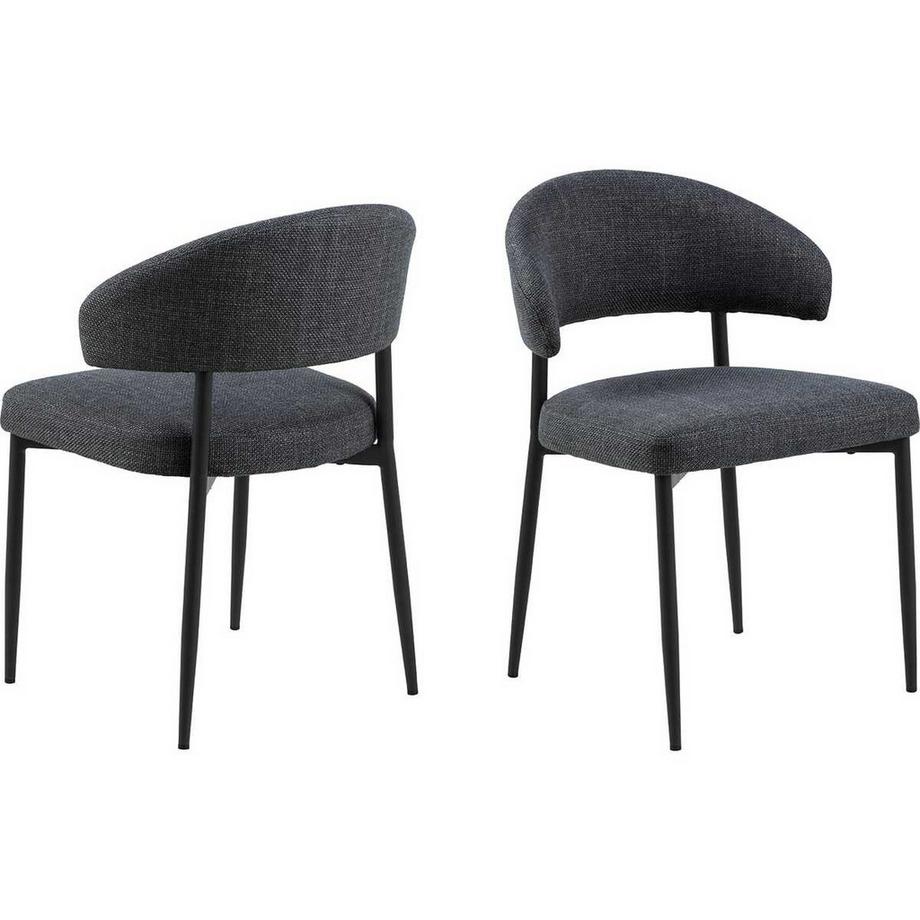 Chaise de salle à manger Neron gris foncé (1 pièce)