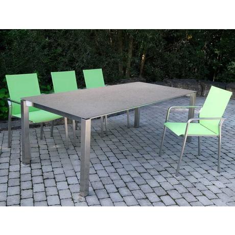 mutoni Table de jardin Nevio 20 gris moucheté 150-210x90  