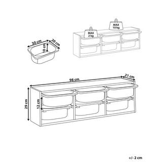 Beliani Étagère murale avec bacs de rangement en Panneau de particules de bois Moderne TOBIN  