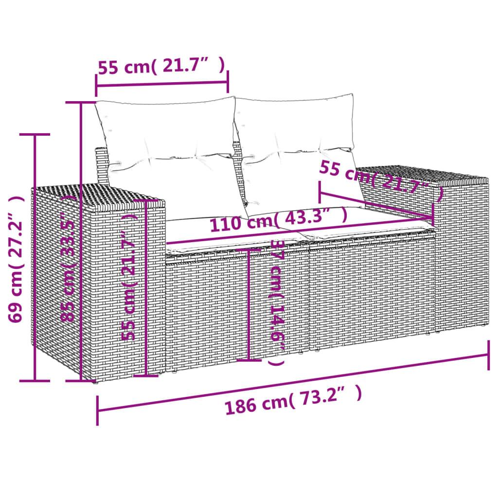 VidaXL Gartensofa poly-rattan  