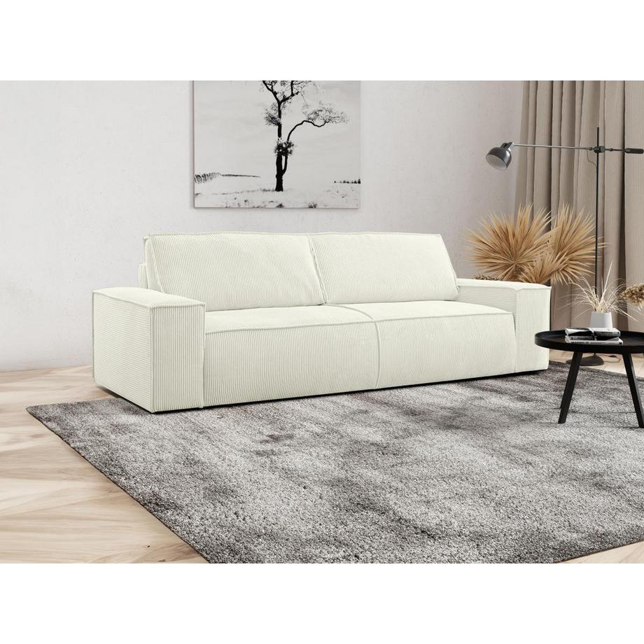 PASCAL MORABITO Schlafsofa 4-Sitzer - Cord - Weiß - AMELIA  