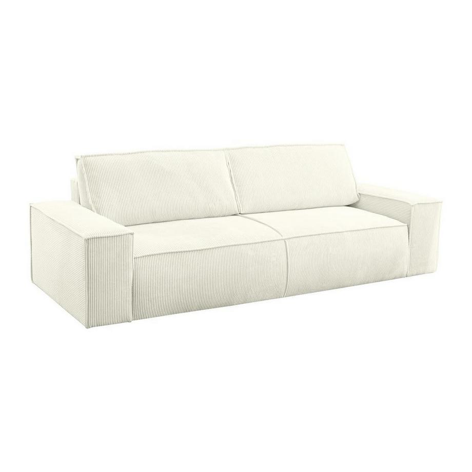 Schlafsofa 4-Sitzer - Cord - Weiß - AMELIA