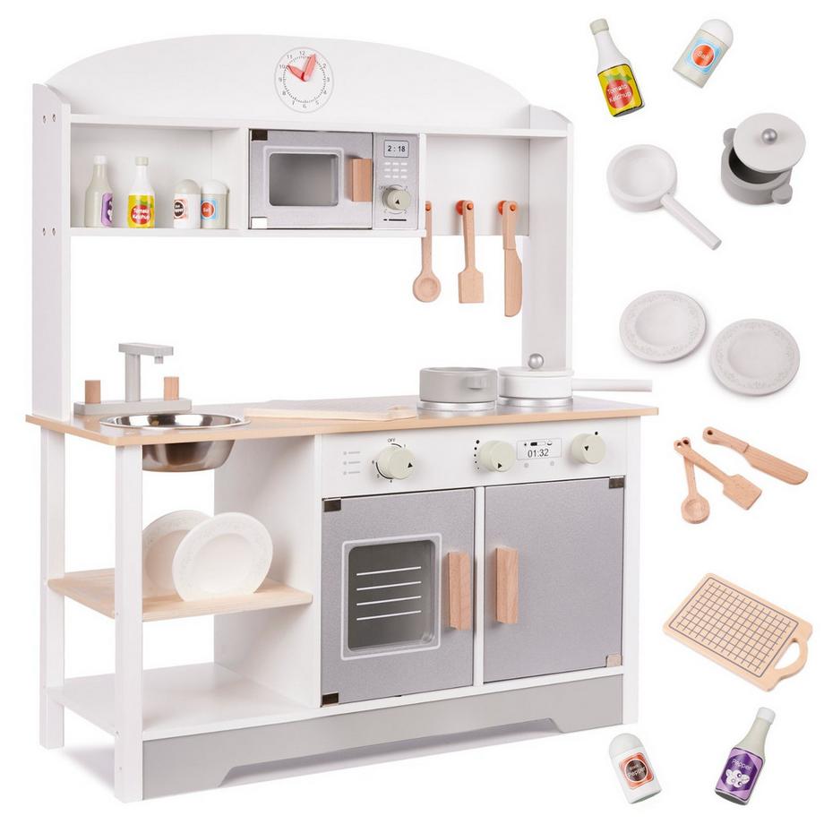 Pricenet  Kinderküche aus Holz MDF MODERN CLASSIC+ Zubehör 