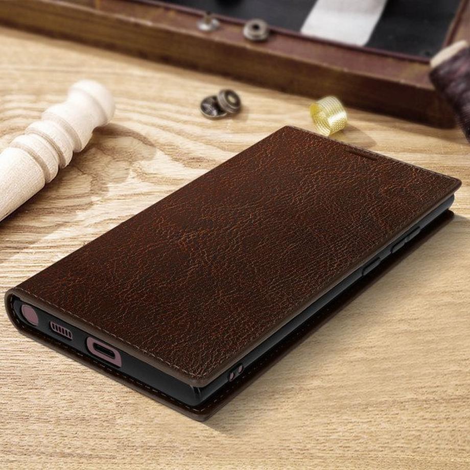 Avizar  Lederhülle Samsung S22 Ultra Dunkelbraun 