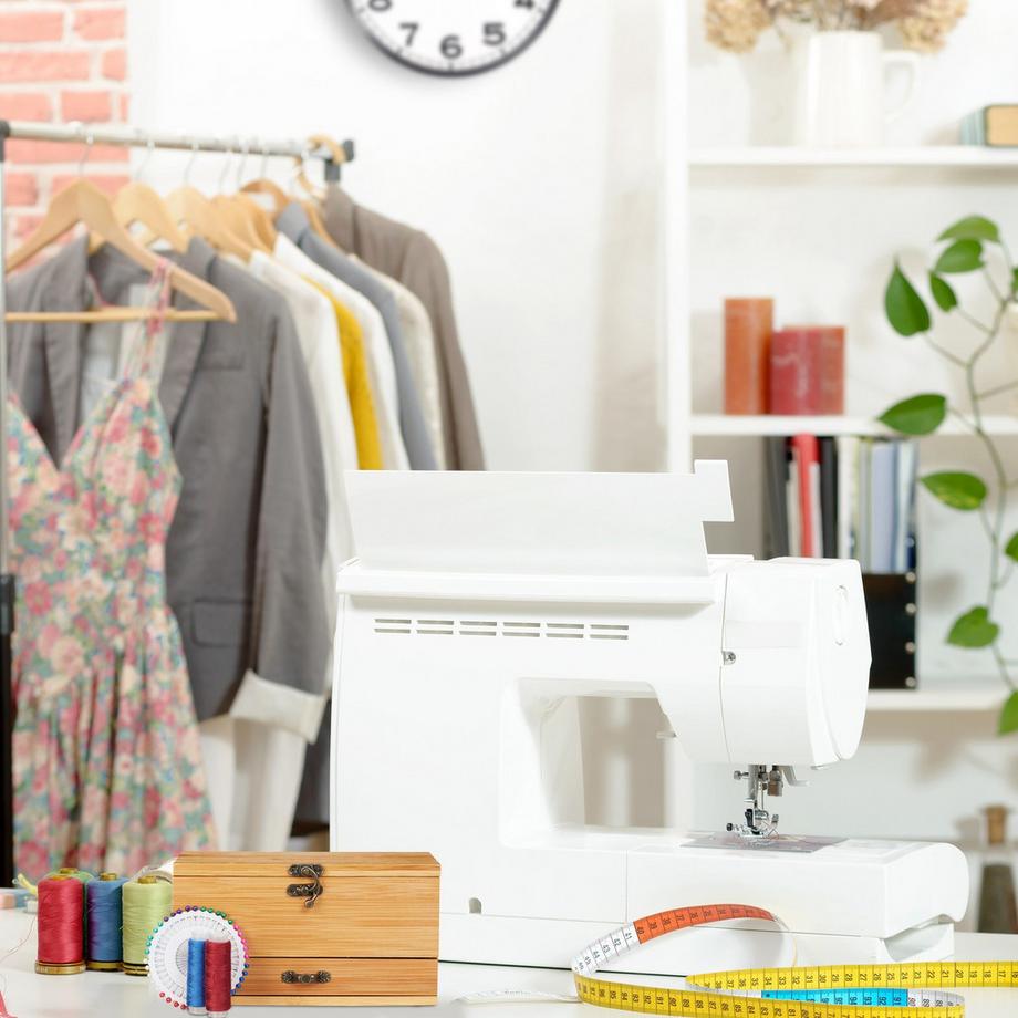 B2X Scatola da cucito con scomparti in bambù  