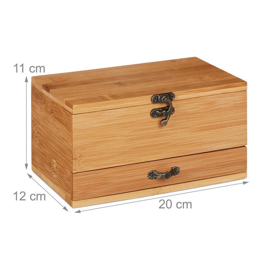 B2X Scatola da cucito con scomparti in bambù  