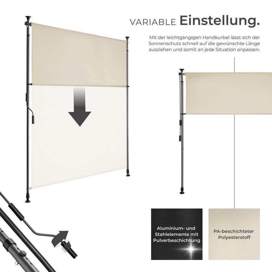 Tectake Klemmmarkise Taija verschiedene Größen UV-beständig und wasserabweisend  