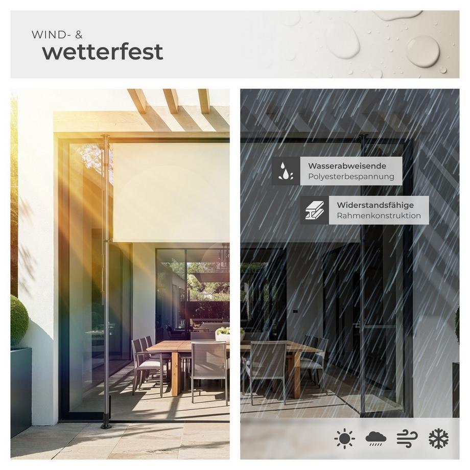 Tectake Klemmmarkise Taija verschiedene Größen UV-beständig und wasserabweisend  