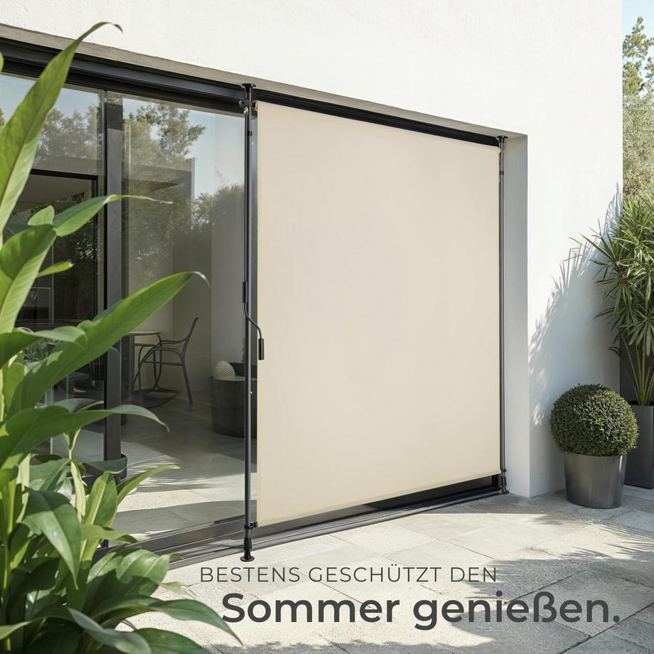 Tectake Klemmmarkise Taija verschiedene Größen UV-beständig und wasserabweisend  