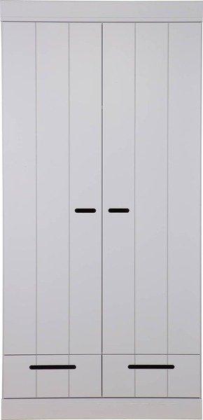 mutoni Armoire Connect 2 portes 2 tiroirs en béton de pin gris (FSC)  