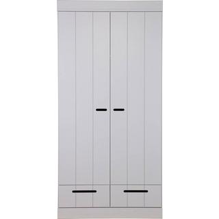 mutoni Armoire Connect 2 portes 2 tiroirs en béton de pin gris (FSC)  