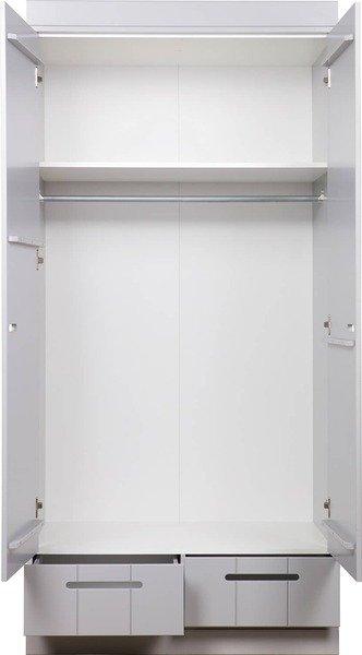 mutoni Armoire Connect 2 portes 2 tiroirs en béton de pin gris (FSC)  