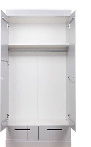 mutoni Armoire Connect 2 portes 2 tiroirs en béton de pin gris (FSC)  