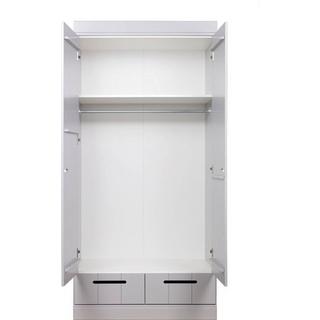 mutoni Armoire Connect 2 portes 2 tiroirs en béton de pin gris (FSC)  