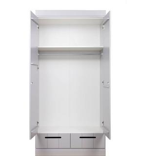 mutoni Armoire Connect 2 portes 2 tiroirs pin FSC gris béton  