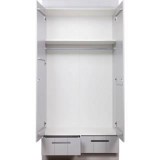 mutoni Armoire Connect 2 portes 2 tiroirs pin FSC gris béton  