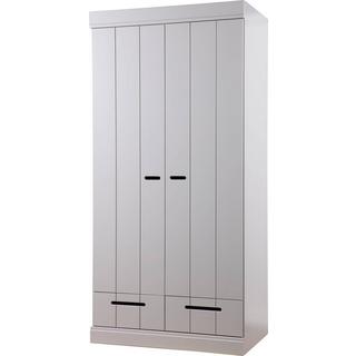 mutoni Armoire Connect 2 portes 2 tiroirs pin FSC gris béton  