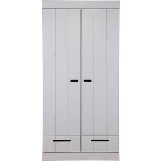 mutoni Armoire Connect 2 portes 2 tiroirs pin FSC gris béton  