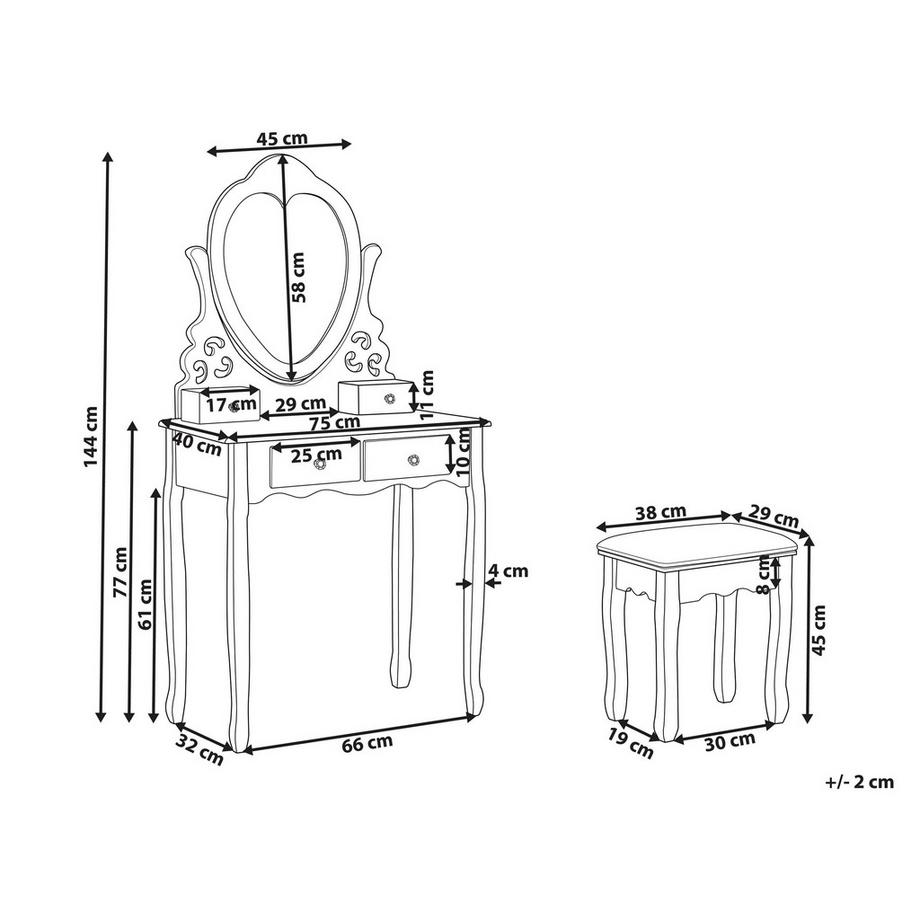 Beliani  Coiffeuse en MDF Glamour DIVA 