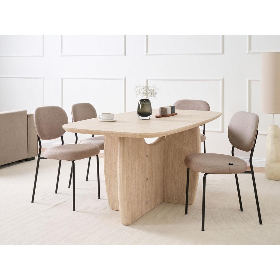 Beliani Tavolo da pranzo en Fibra a media densità (MDF) Minimalista TRAVERS  