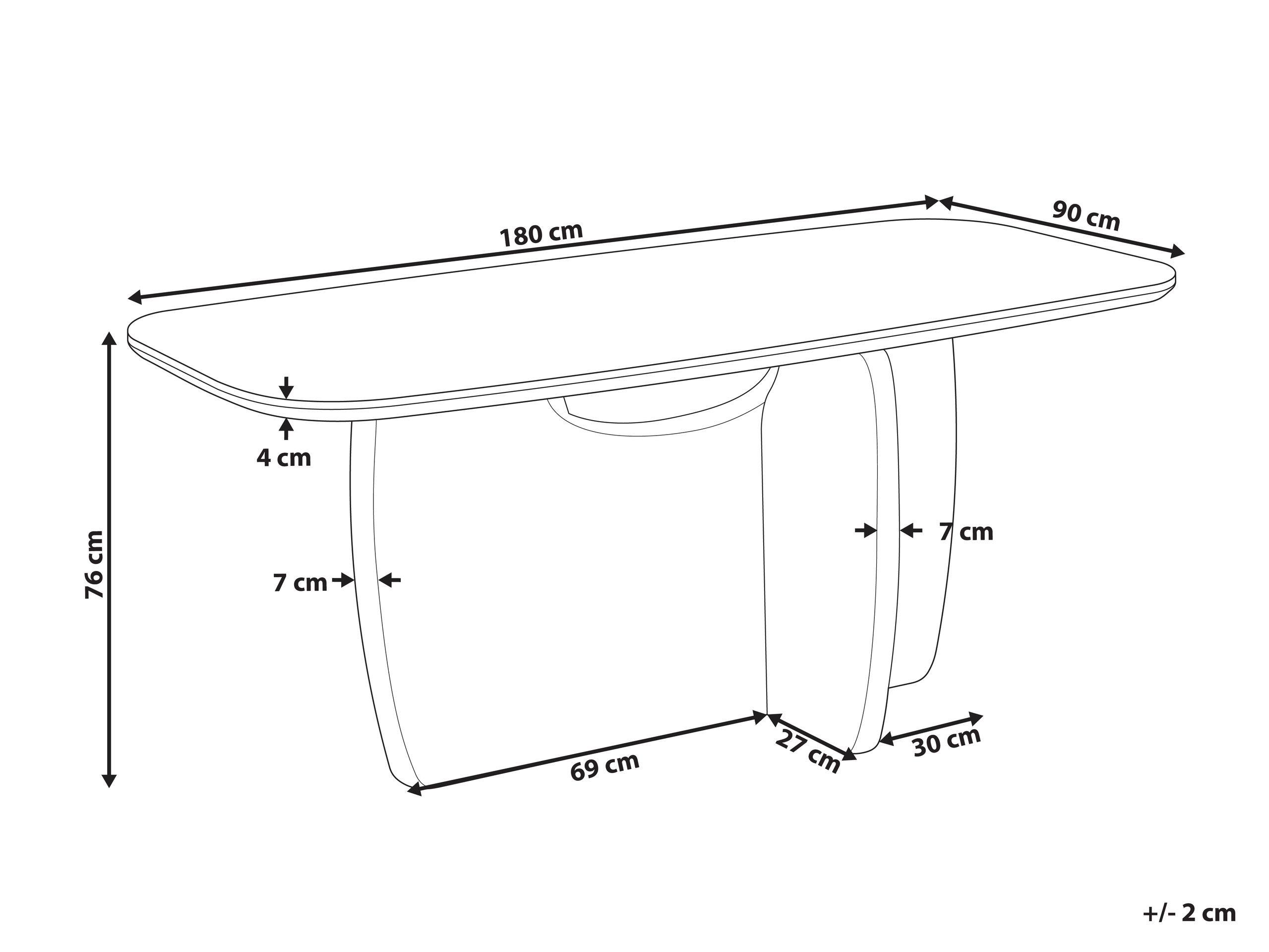 Beliani Tavolo da pranzo en Fibra a media densità (MDF) Minimalista TRAVERS  