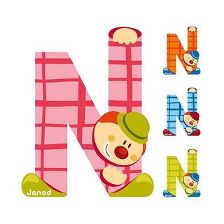 Janod Buchstaben Clown N  