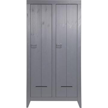 Cabinet Kluis 2 portes pin acier gris (FSC)