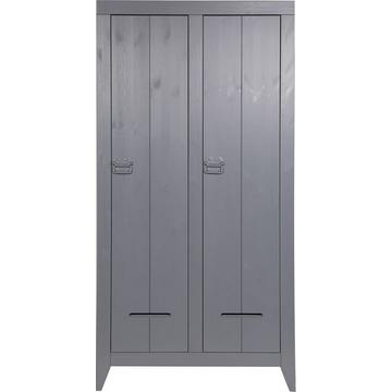 Armoire Kluis 2 portes Pin gris acier (FSC)