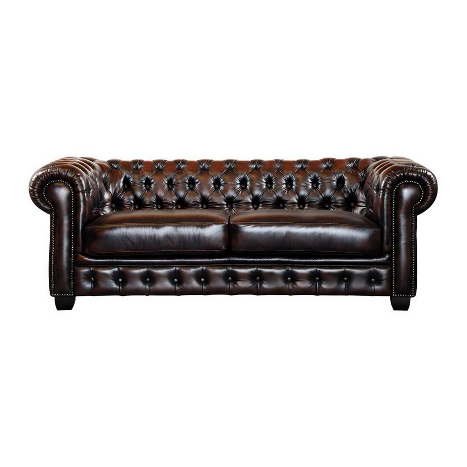 LINEA SOFA Chesterfield Garnitur 3+2+1 Büffelleder BRENTON  