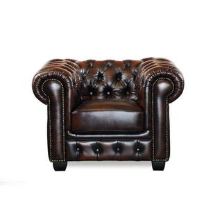 LINEA SOFA Chesterfield Garnitur 3+2+1 Büffelleder BRENTON  