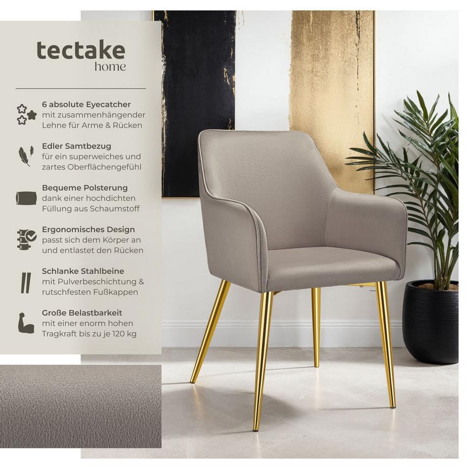 Tectake poltrona Avane in velluto,imbottito  