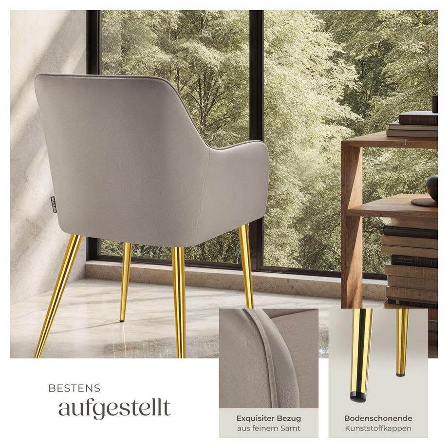 Tectake poltrona Avane in velluto,imbottito  