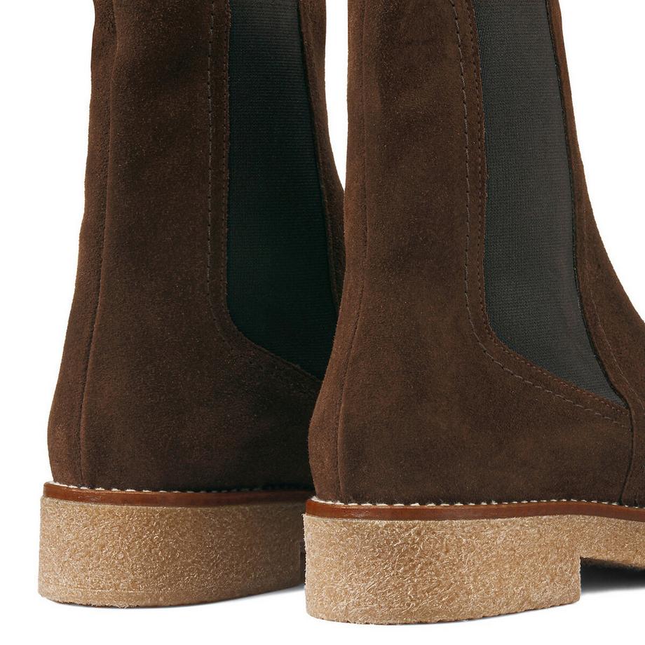La Redoute Collections  Boots en cuir talon plat 