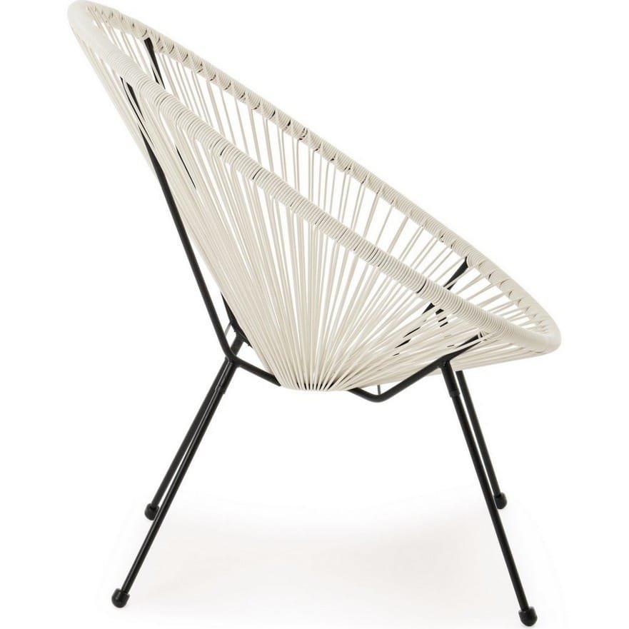 mutoni Fauteuil de jardin Parker Spaghetti blanc  