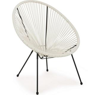 mutoni Fauteuil de jardin Parker Spaghetti blanc  