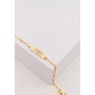 MUAU Schmuck  Bébé Bracelet Zopf Gelbgold 750, 16cm Gravurplatte 1.6cm 