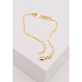 MUAU Schmuck  Bébé Bracelet Zopf Gelbgold 750, 16cm Gravurplatte 1.6cm 