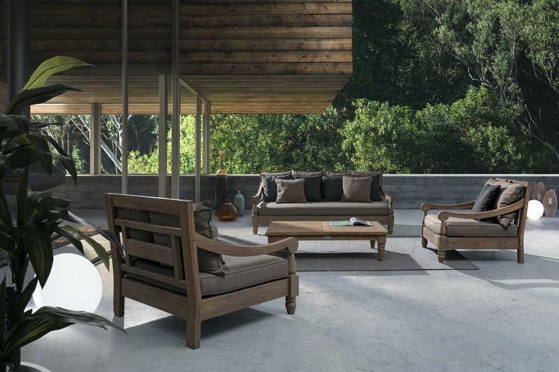 mutoni Canapé de jardin en bois avec coussin Bali (FSC)  