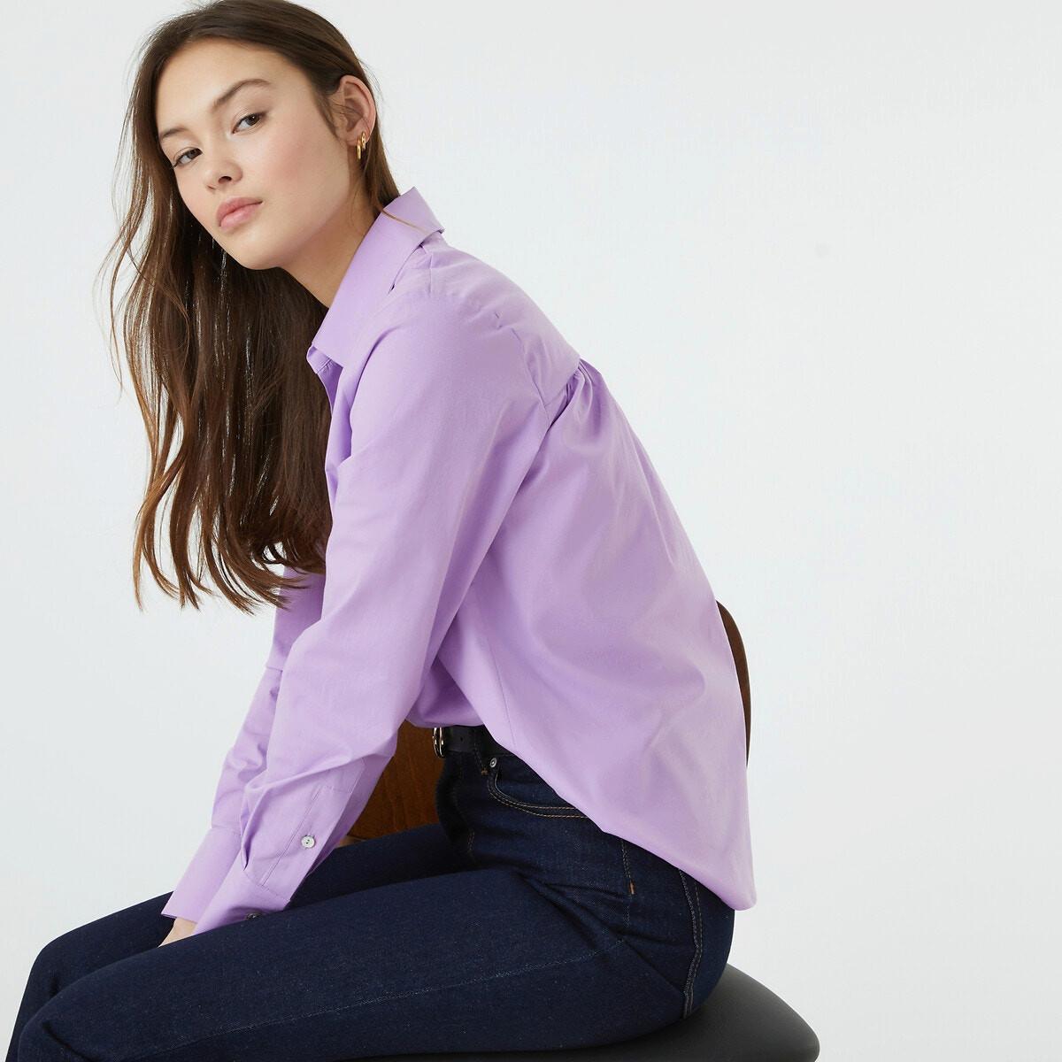 Image of Langärmelige Bluse Mit Kragen Damen Rosa 36