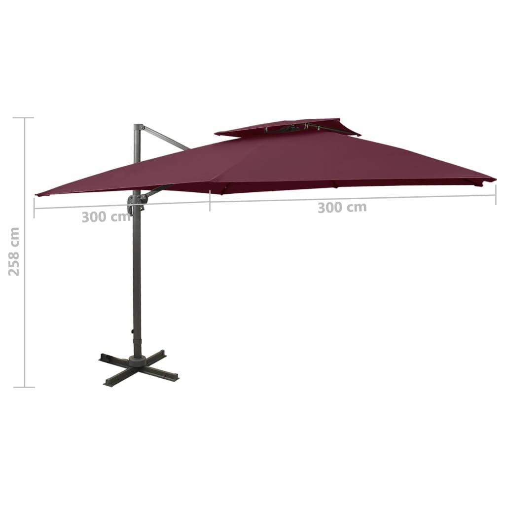 VidaXL Parasol de jardin en porte-à-faux  