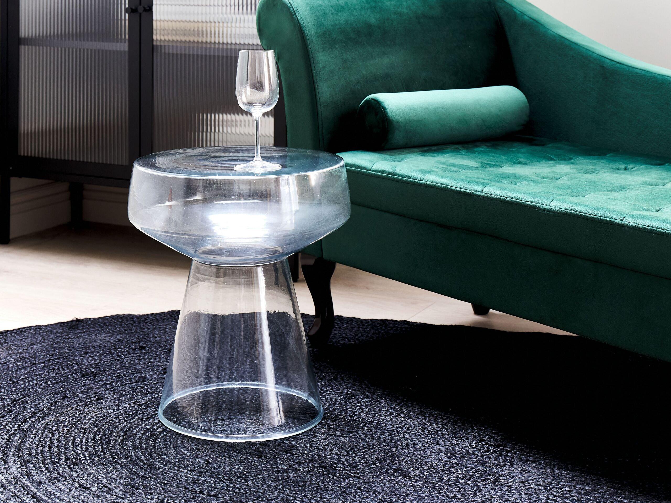 Beliani Table d'appoint en Verre Rétro LAGUNA  