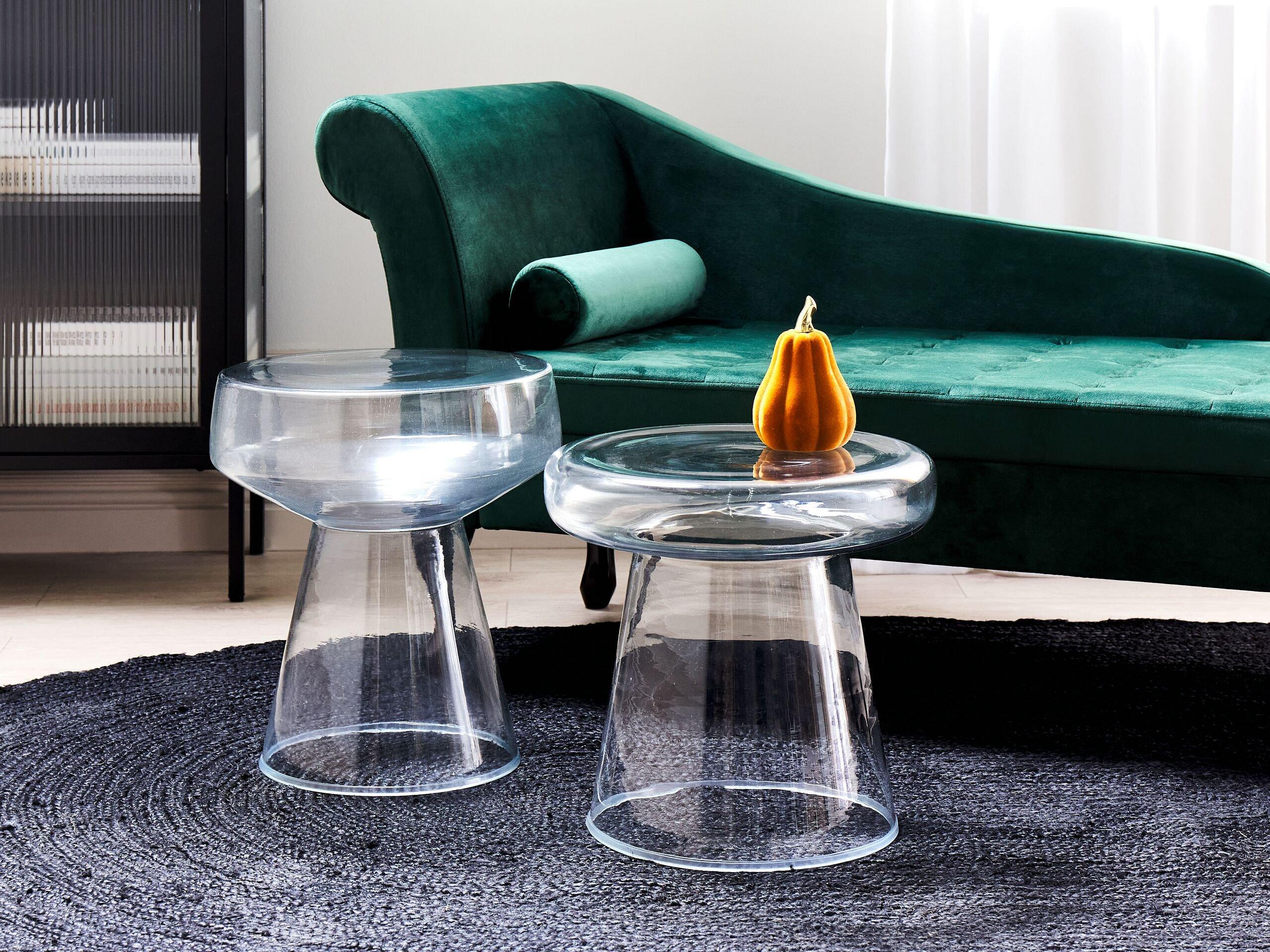 Beliani Table d'appoint en Verre Moderne LAGUNA  